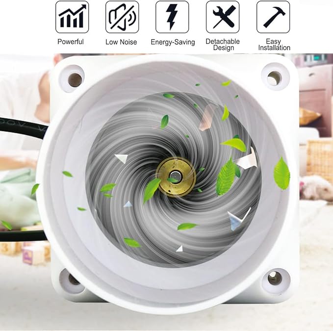 2 Inch Inline Duct Fan 12V 22 Cfm Ventilation Fan Variable Speed HVAC Blower