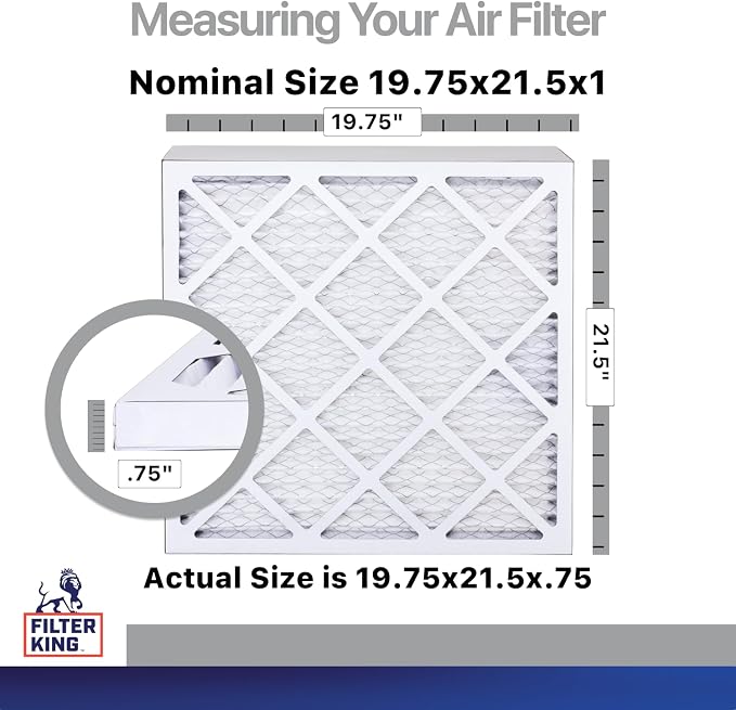 Filter King 19.75x21.5x1 Air Filter | 4-PACK | Carbon MERV 8 HVAC Pleated A/C