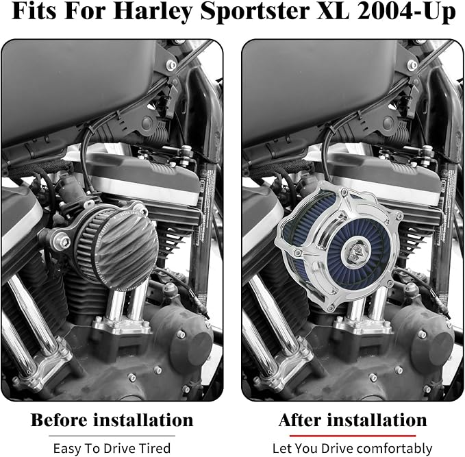 HDBUBALUS Motorcycle Air Filter Air Cleaner Intake System Cleaner Fit