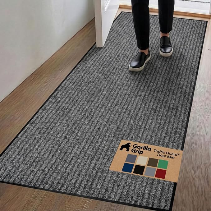GORILLA GRIP Waterproof Traffic Guard Door Mat, Heavy Duty Entryway Mats