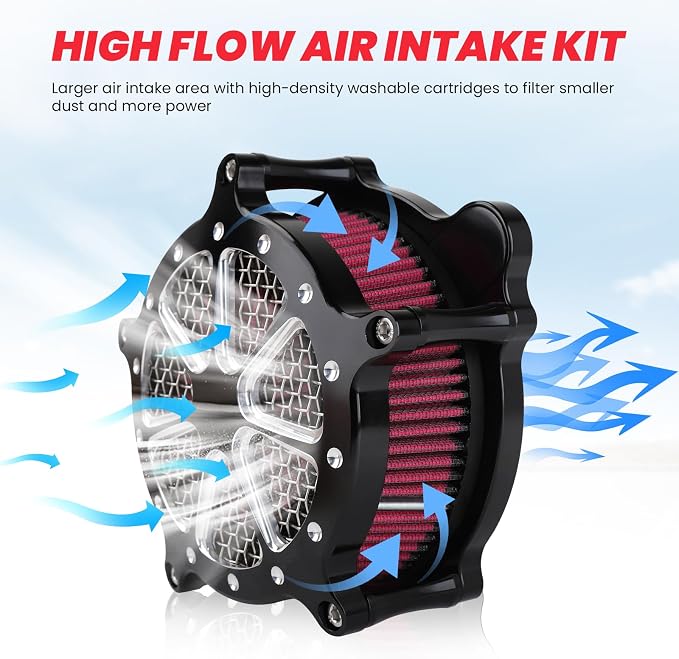Harley M8 Air Filter, High-Flow Air Filter compatible