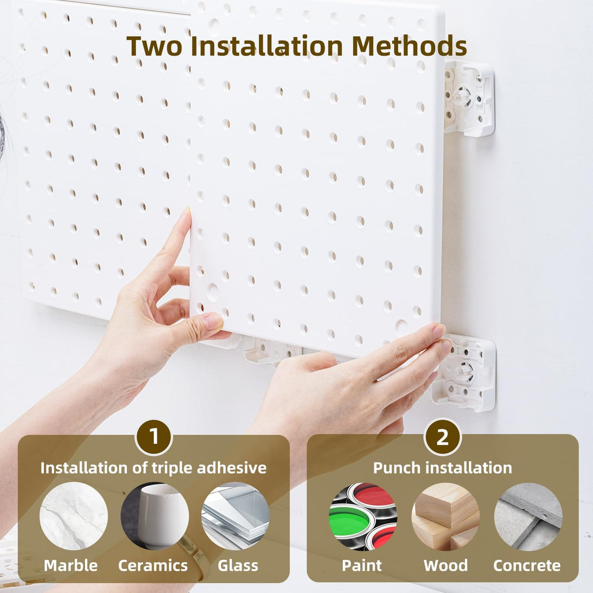 VUSIGN Peg Board Combination Kit 22"x22" Pegboards, White