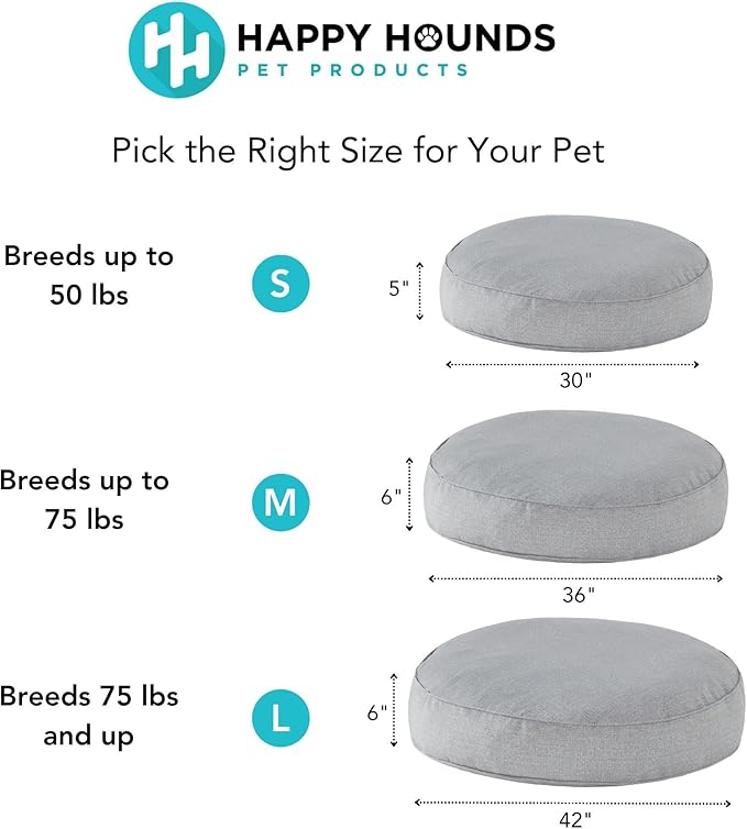Gordie Round Indoor/Outdoor Pillow Style Dog Bed, Juniper, Large
