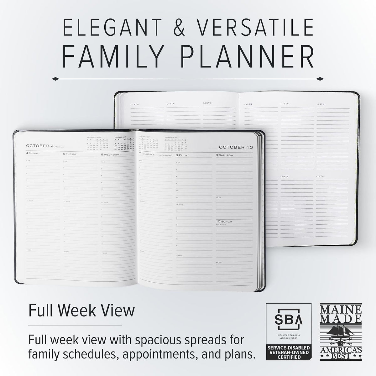 Gallery Leather Family Planner 2026-2027 Acadia Lime