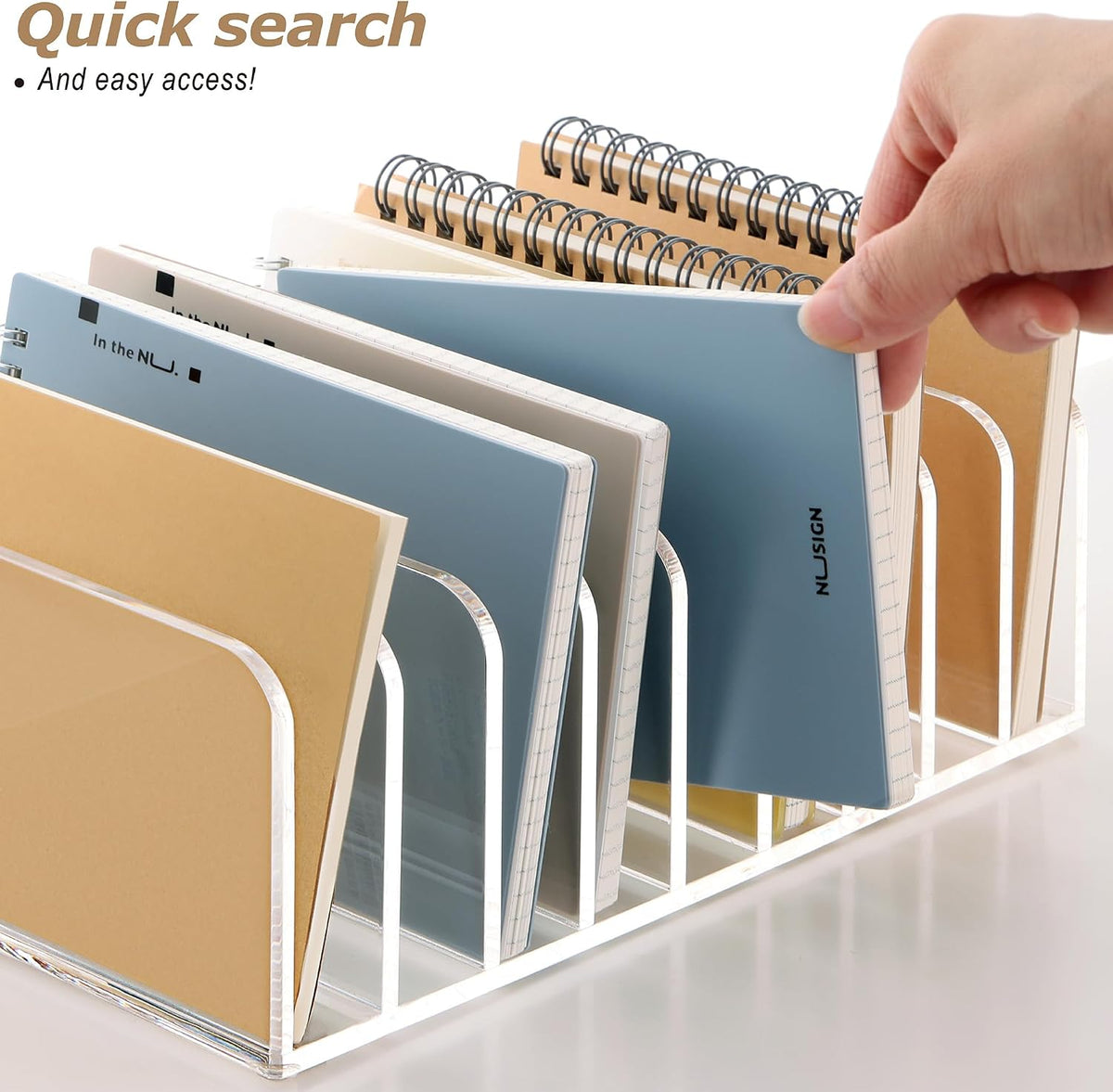SANRUI Clear Desk Mail Organizer, 9 Slot Acrylic Office Document Sorter