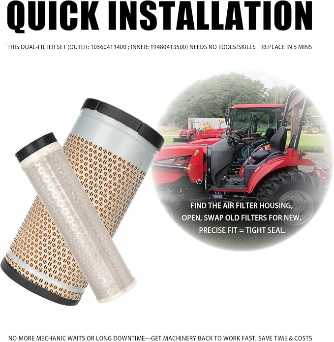 10560411400 19480413500 Outer & Inner Air Filter Fit
