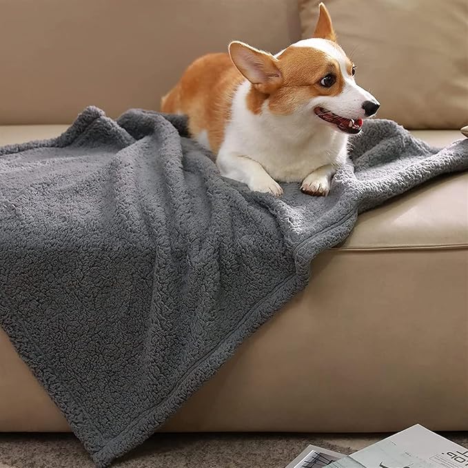 Pet Blankets for Couch Sofa Bed Dog Blankets Reversible Cat Blanket Soft Furniture Protector Cover for Small Medium Large Dogs Cats, Brown, 31 x 39 inches