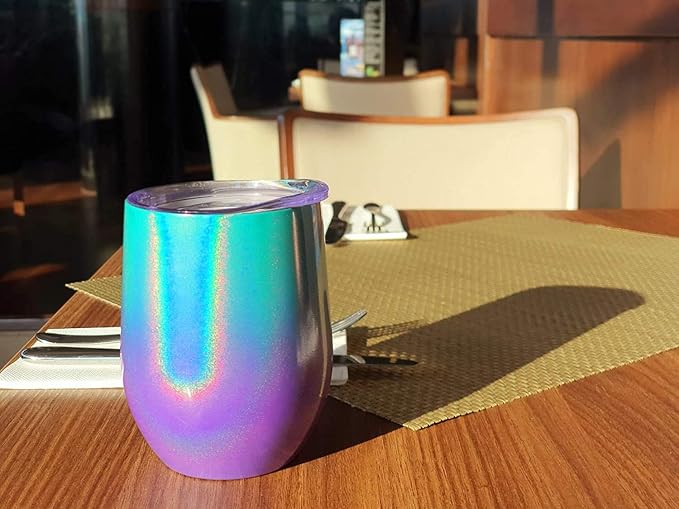 CHILLOUT LIFE 12 oz Stainless Steel Wine Tumblers 4 Pack