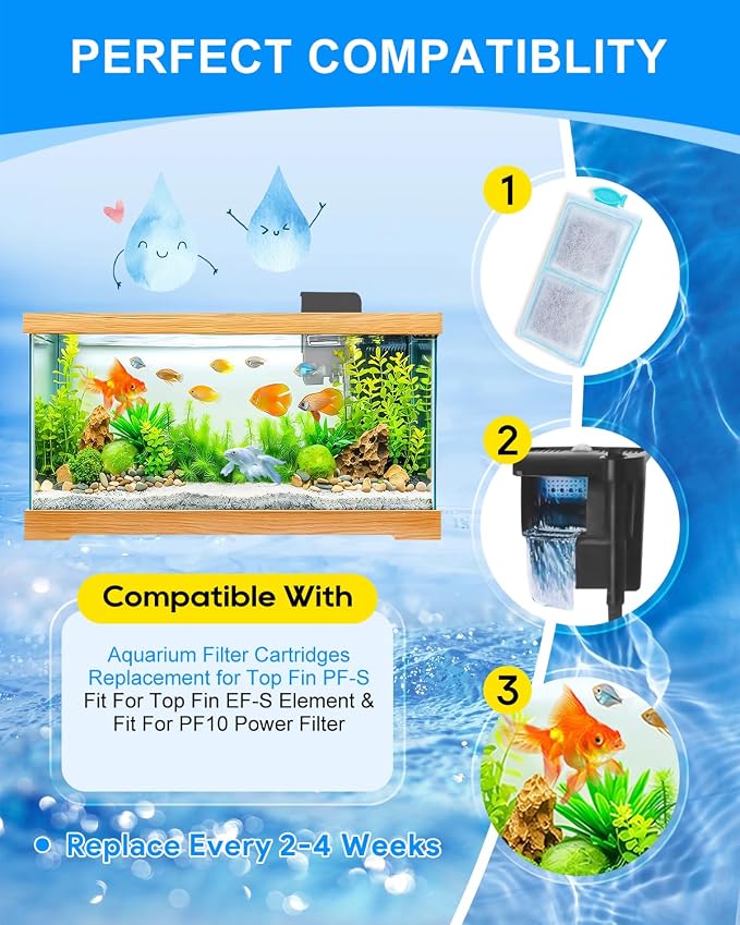 12 Pack Fish Tank Filter Compatible