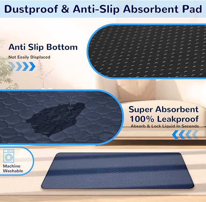 Medium Dog Bed Chew Proof Pet Beds Orthopedic Memory Foam, Waterproof Dog Couch Washable with Anti-Slip Mat (Blue)