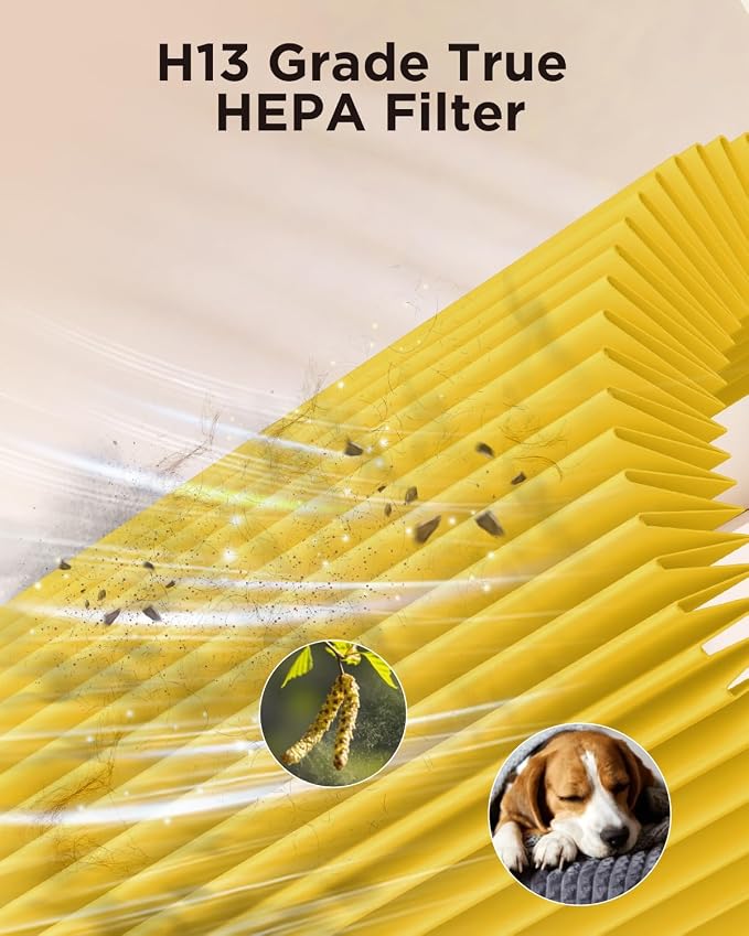 2 Pack MOOKA PR1 Pet Mode Genuine Air Purifier Replacement Filter, H13 True