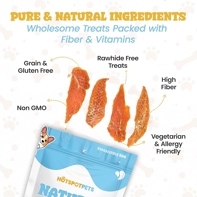 hotspot pets Dehydrated Chicken Breast Tenders- USA Chicken Breast -2lb Reasealable Value Bag, All-Natural, Made in USA - High Protein, Low Fat, Raw Dehydrated Chicken Breast Fillets Dog Treats