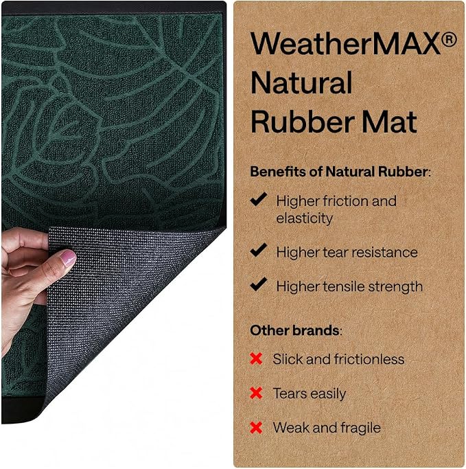 GORILLA GRIP 100% Waterproof All-Season WeatherMAX Doormat 35x23, US Designed