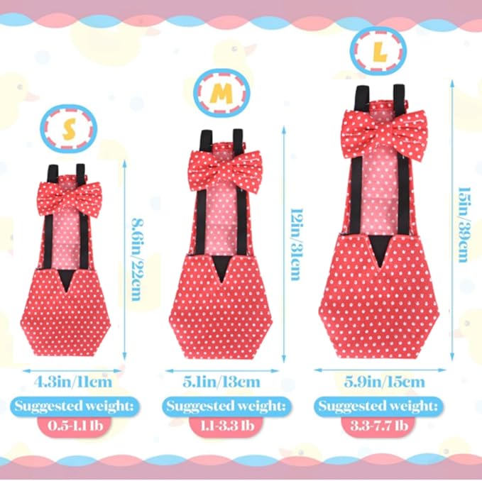 6 Pcs Chicken Diapers for Hens Rooster Ducks Reusable Washable Duck Diapers with Bow Tie for Ducklings Hens Goose Poultry Adjustable Clothes for Hen Rooster Chicken(Classic,L)