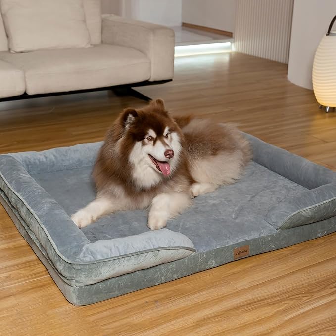 Orthopedic Dog Bed - Ultra - Supportive Egg Crate Foam, 100% Waterproof Interior, Easy - Clean Removable Cover, Heavy - Duty Tear - Resistant & Non - Slip for Extra - Large Dogs
