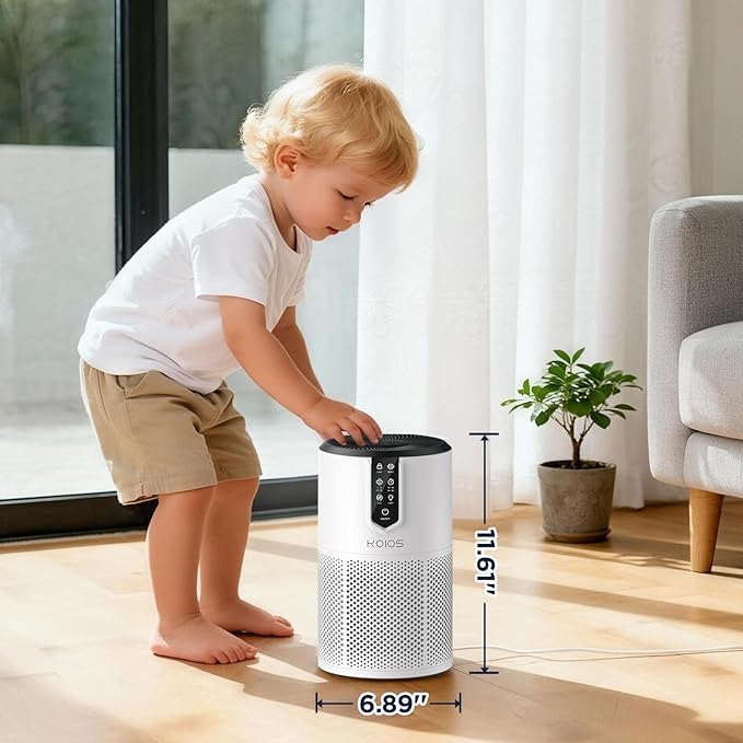 Air Purifiers for Home Large Room Up to 1300 ft², KOIOS H13 True HEPA Air Purifier for Bedroom, 15dB Quiet With Fragrance Sponge & Night Light, Eco Mode, Air Cleaner for Pets and Odors