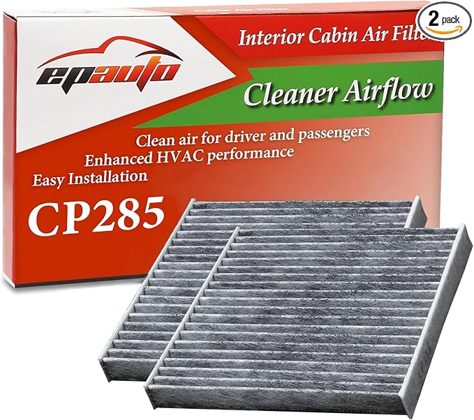 EPAuto CP285 Premium Cabin Air Filter includes Activated Carbon, 2 Packs