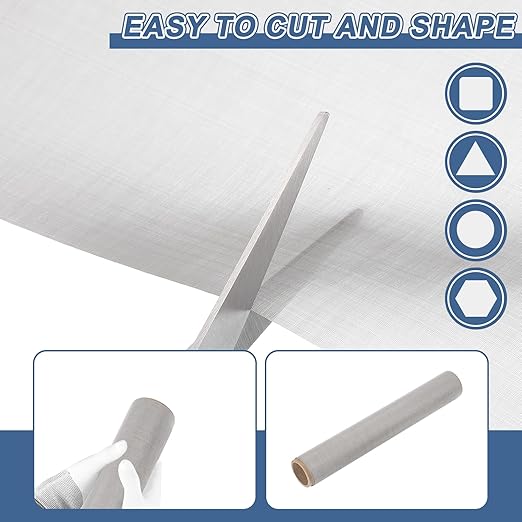 uxcell 300 Mesh 118" x 10" Woven Wire Mesh, 316 Stainless Steel Air Vent Filter