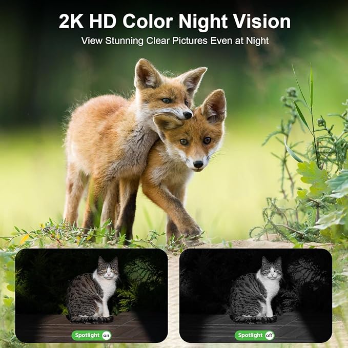 4G LTE Cellular Solar Security Camera Wireless Outdoor, No WiFi Security Camera, Off Grid 2K Color Night Vision 360° Live View,Built-in SIM Card with Cloud Storage for Barn Farm Jobsite (2 PCS)
