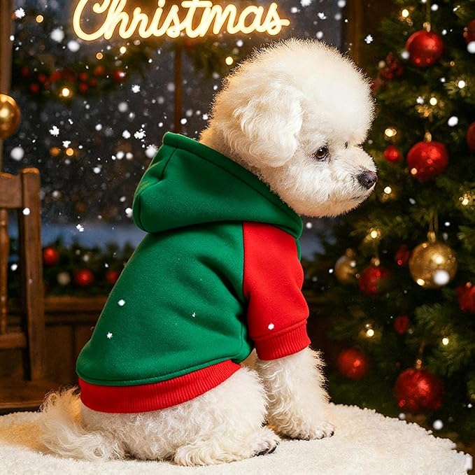 Custom Dog Hoodie, Personalized Sweatshirt with Photo Text Name Logo, Customized Hooded Sweater for Small Medium Large Dogs & Cats (Green + Red Border, XXX-Large)