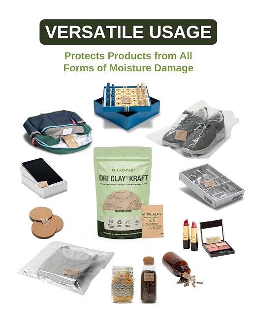 Micro-Pak Dri Clay Kraft, Highest Moisture Absorption Desiccant Packs, Silica