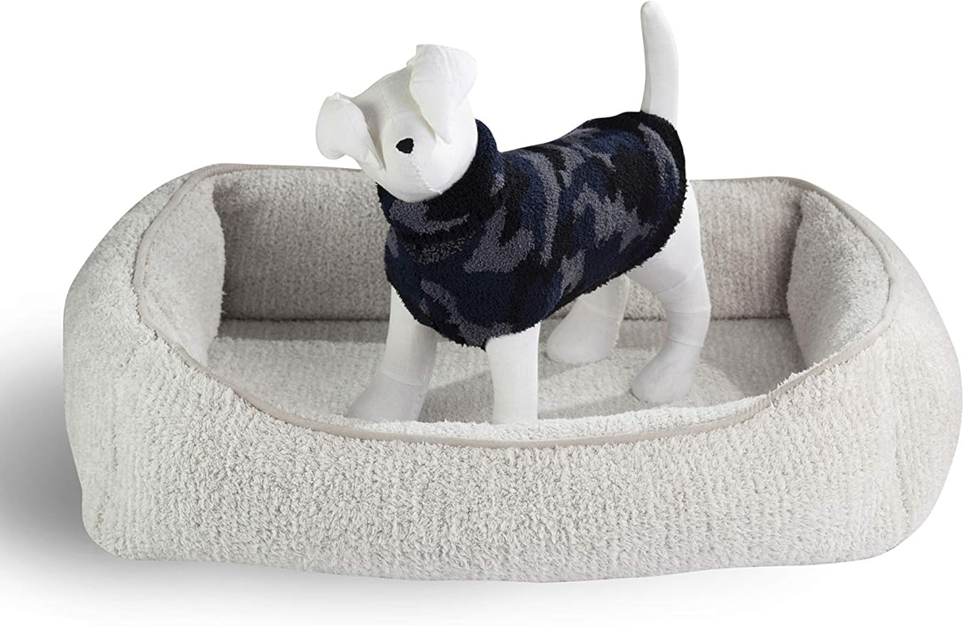 Barefoot Dreams CozyChic Pet Bed, Dog Accessories, Dog Bed, Pearl/Silver, LG