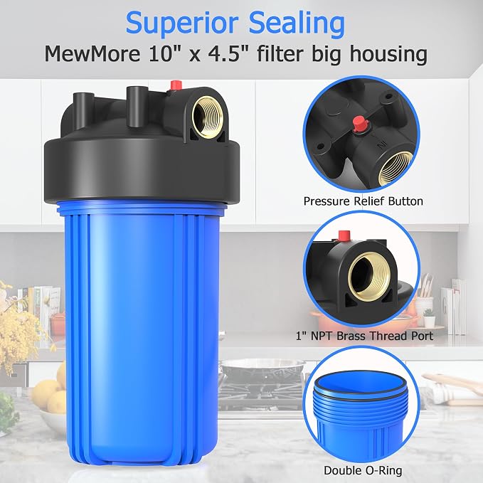 WHB10 Whole House Water Filter Housing, Fit 10"x4.5" Sediment etc Filters
