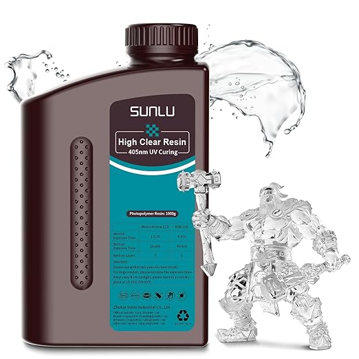 SUNLU High Clear 3D Printer Resin, High Transparency 3D Printing Resin