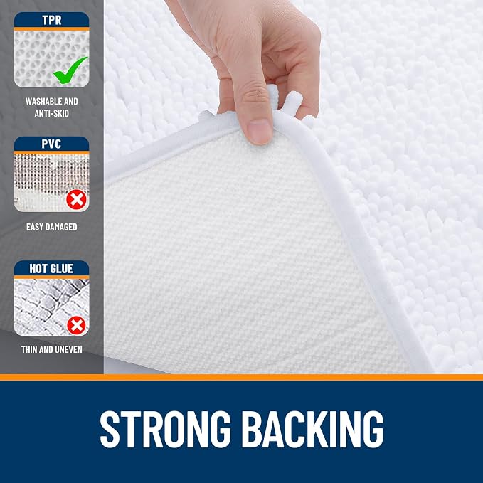 OLANLY Large Bathroom Rugs 44x32, Extra Soft Absorbent Chenille Bath Rugs