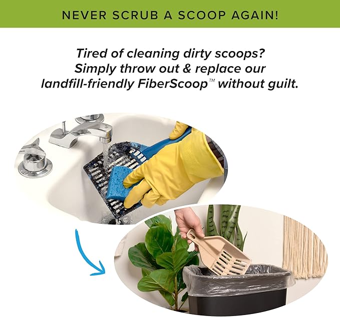 Kitty Sift FiberScoop Disposable Litter Scoop, Plastic-Free & Sustainable - Natural, One Size