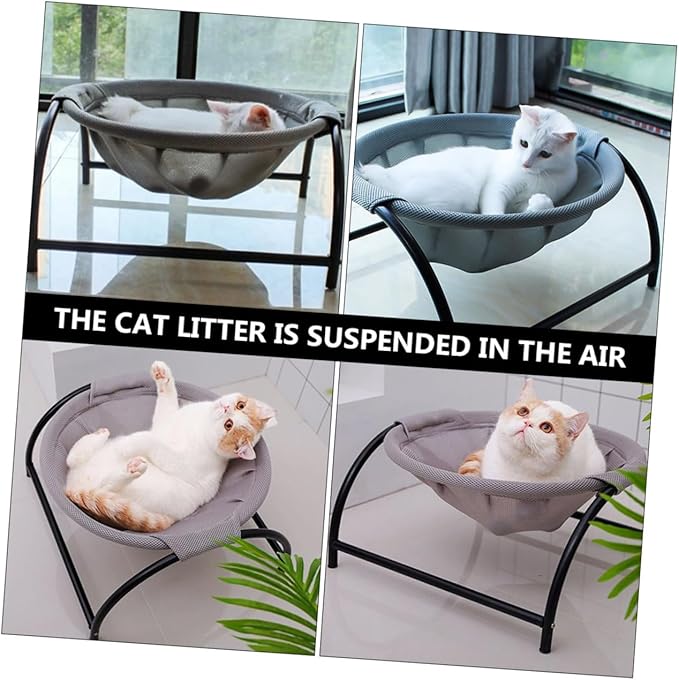 Milisten Elevated Cat Hammock Bed for Dogs and Cats Breathable and Comfortable Design for Indoor Use Easy to Install Stylish Frame Pet Furniture