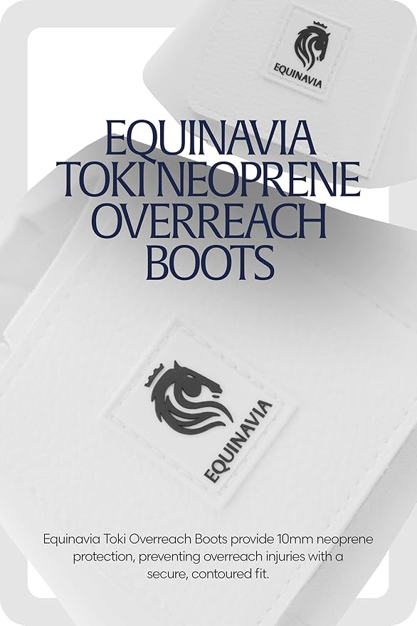 Equinavia Toki Bell Boots for Horses | Neoprene Overreach Boots - White - S