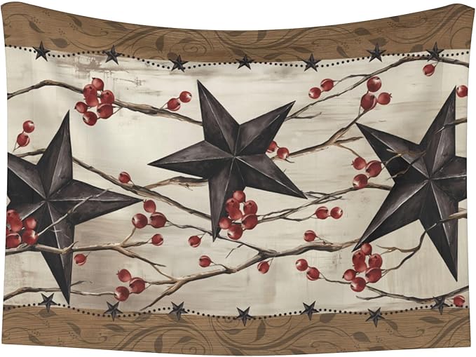 Western Throw Blanket - Rustic Star Blanket for Dog Cat Farmhouse Pet Blankets 23x16 for Couch Sofa Bed