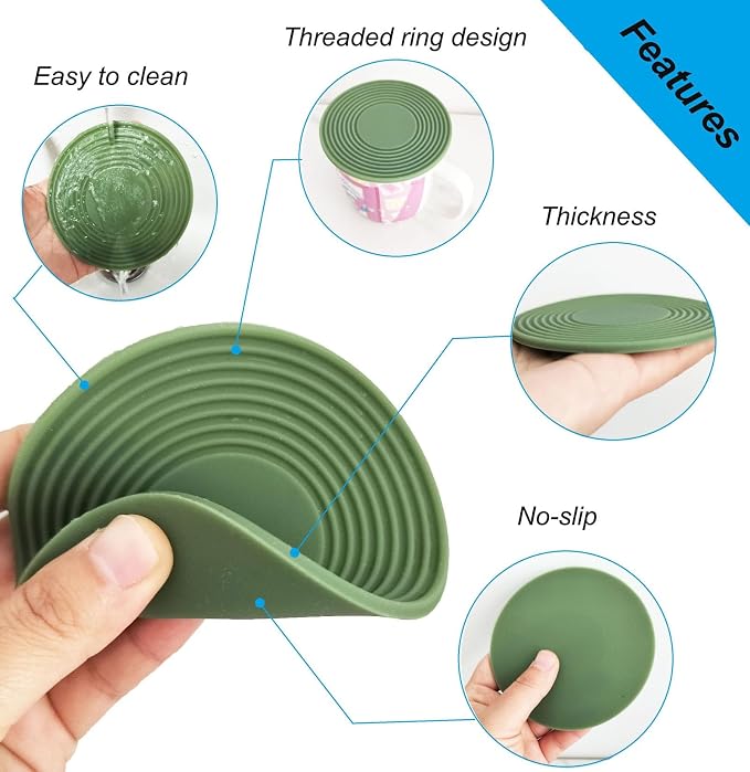 6PCS Coffee Mug Stacker, Cup Storage Accessories, Silicone Coaster, Kitchen