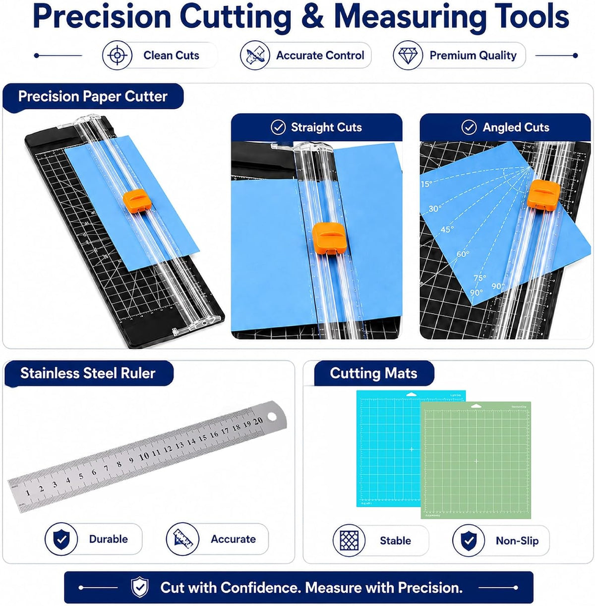 Cutting Machine Starter Kit - 40pcs Crafting Tool Set with A4 LED Light Pad, Precision Paper Cutter, Dual-Grip Mats, Weeding Tools & Brayer Roller - Compatible with Most Standard Cutting Machines