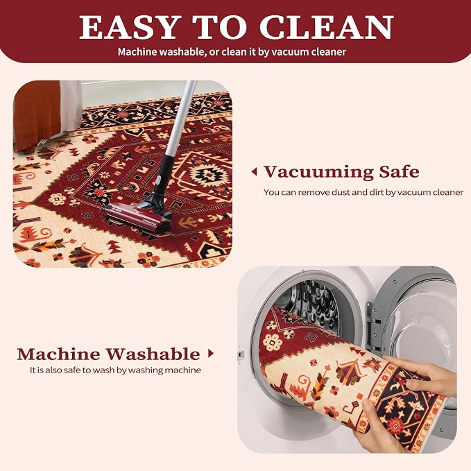 SERISSA Boho Rugs for Entryway, 2x3 Washable Non-Slip Entryway Rug Small Area