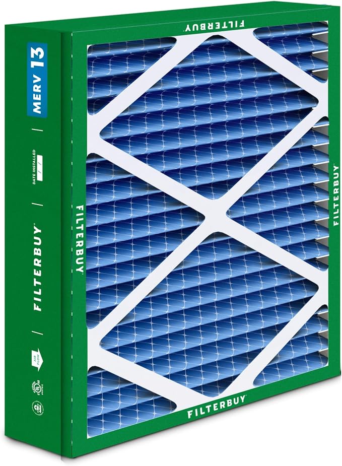 Filterbuy 21x23.5x5 Air Filter MERV 13 Optimal Smoke & Allergy Defense