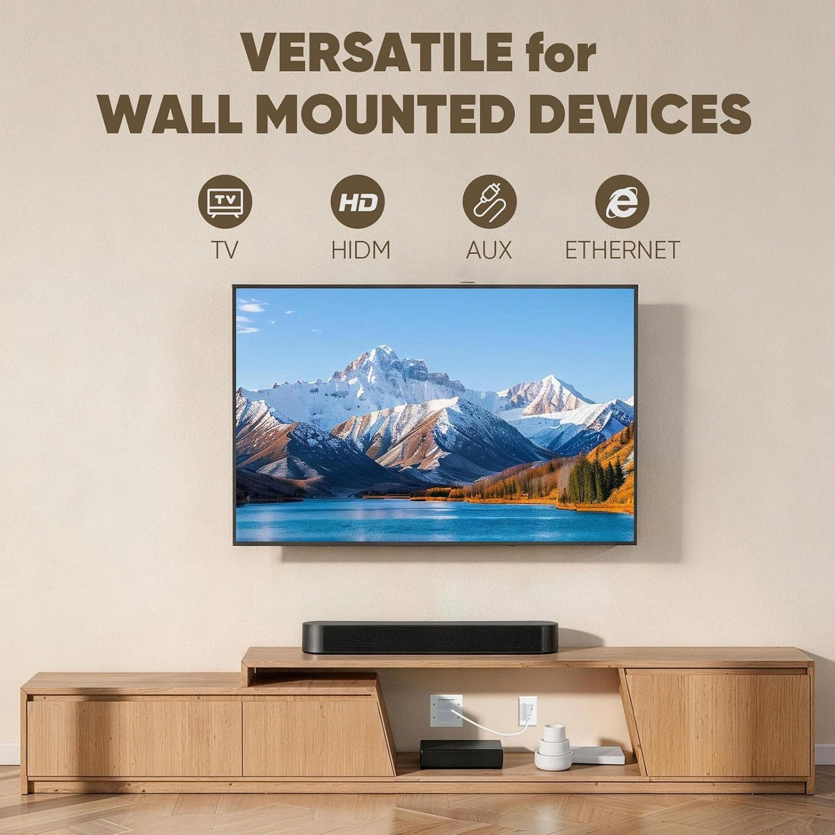 in Wall Cable Management Kit with Brush Wall Plate TV Cable Hider Wall Kit-UL Listed, 9.8FT Cord, Recessed AC Outlets Box with USB+USBC Port for Wall-Mounted TV and Home Theater