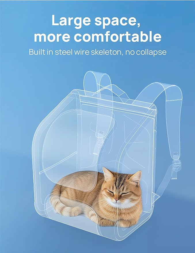 Pecute Cat Backpack Carrier Expandable, Large Space Cat Bubble Backpack, Breathable Cat Carrier, Shaded Dog Backpack Carrier for Travel, Hiking, Suitable for Shopping, and Vet, Green