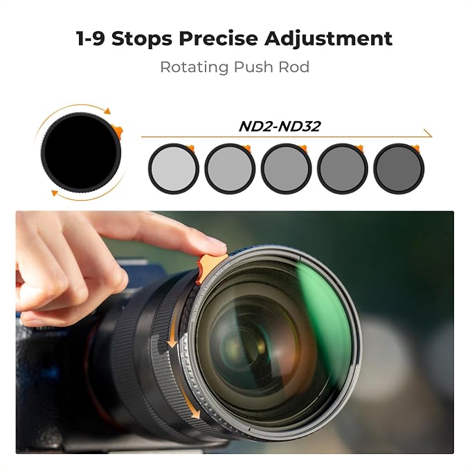 K&F CONCEPT 72mm Black Diffusion Mist 1/4 Effect & Variable ND2-400 ND Lens