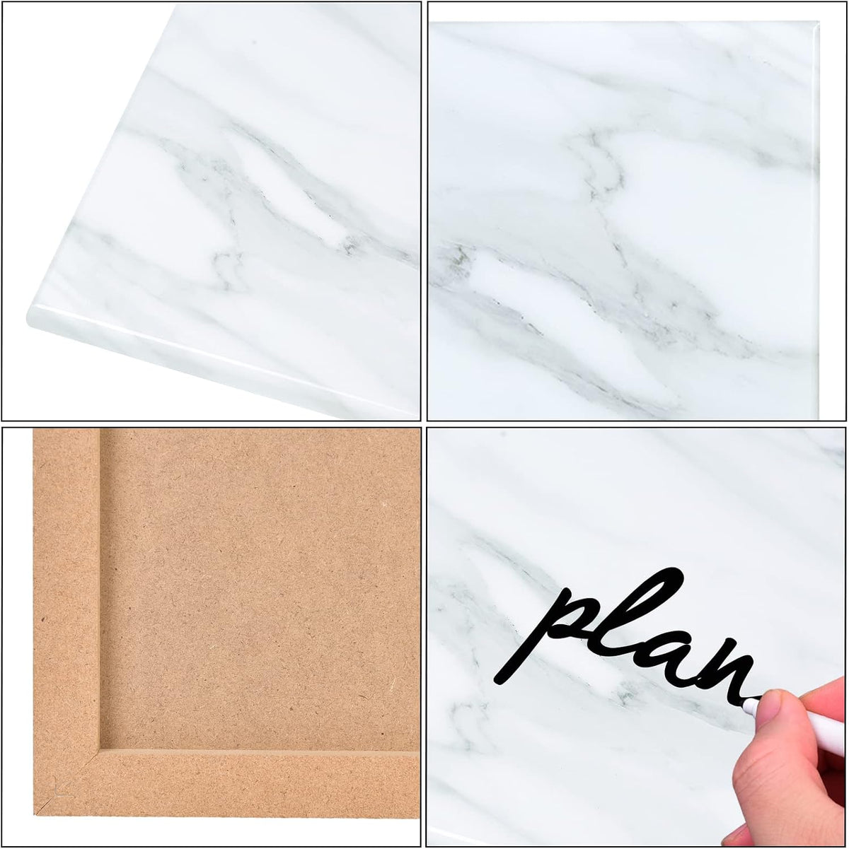 Marble Print Magnetic Dry Erase Board, 23.6x17.7 inches Decorative White Board for Wall with Design, Frameless Dry Erase Board for Wall, Magnets Included（DLS,4560,1pc）