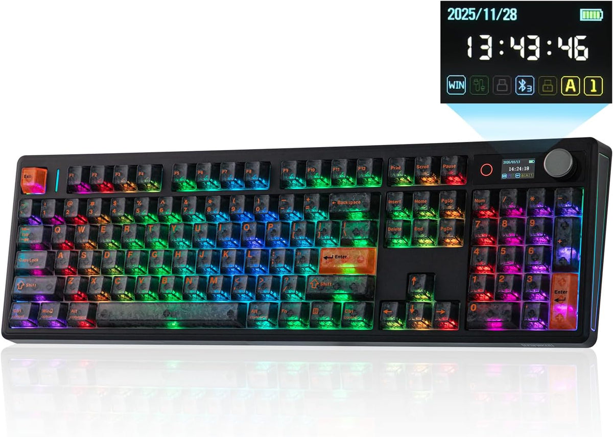 EPOMAKER TH108 V2 PRO Full Size Mechanical Keyboard with Screen&Knob