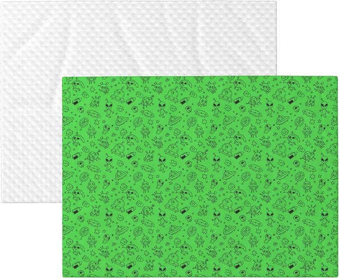 Two Sided Pet Cuddler Blanket for Anxiety Calming, Funny Aliens Dinosaurs Sasquatch, Reversible Plush Design with Bubble Dot Pattern Provides Familiar Surface Anywhere