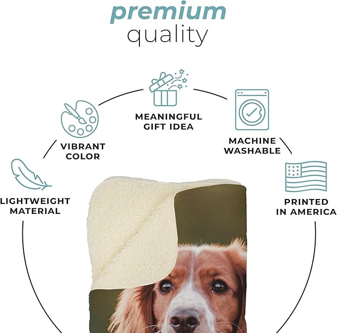 Prints Next Day – Custom 50" x 60" Sherpa Pet Lightweight Blanket with Multi-Photo Upload - Personalized with Pet Lightweight's Name - Gift for Dog or Cat Owners - Printed in America