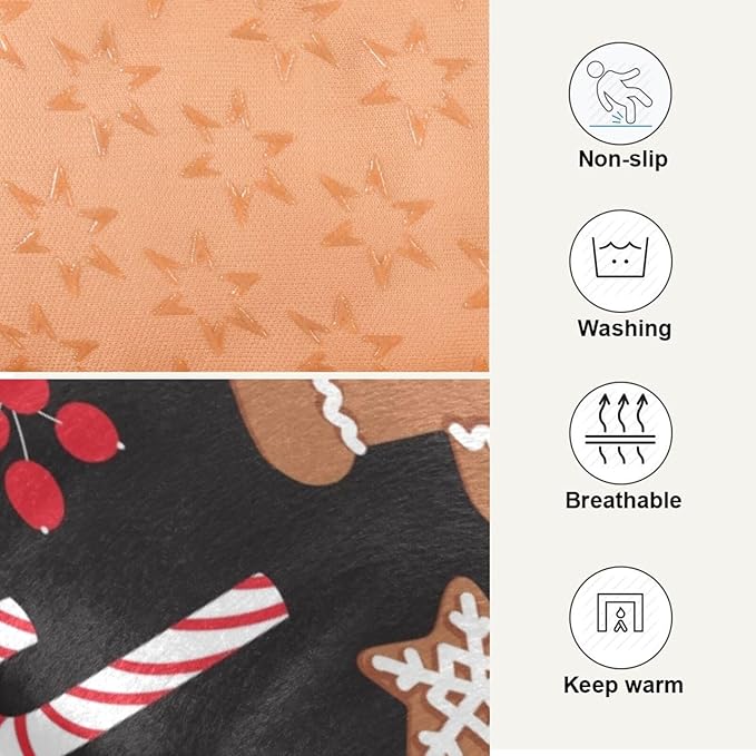 Pet Bed Cookie Gingerbread Man Dog Bed Mat Absorbing Non Slip Pad Pet Sleeping Mat for Small, Medium, and Large Dogs Puppy Cat 36 in x 24 in