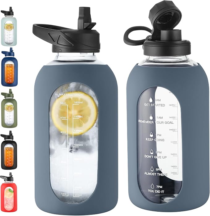 CIVAGO 64 oz Glass Water Bottle