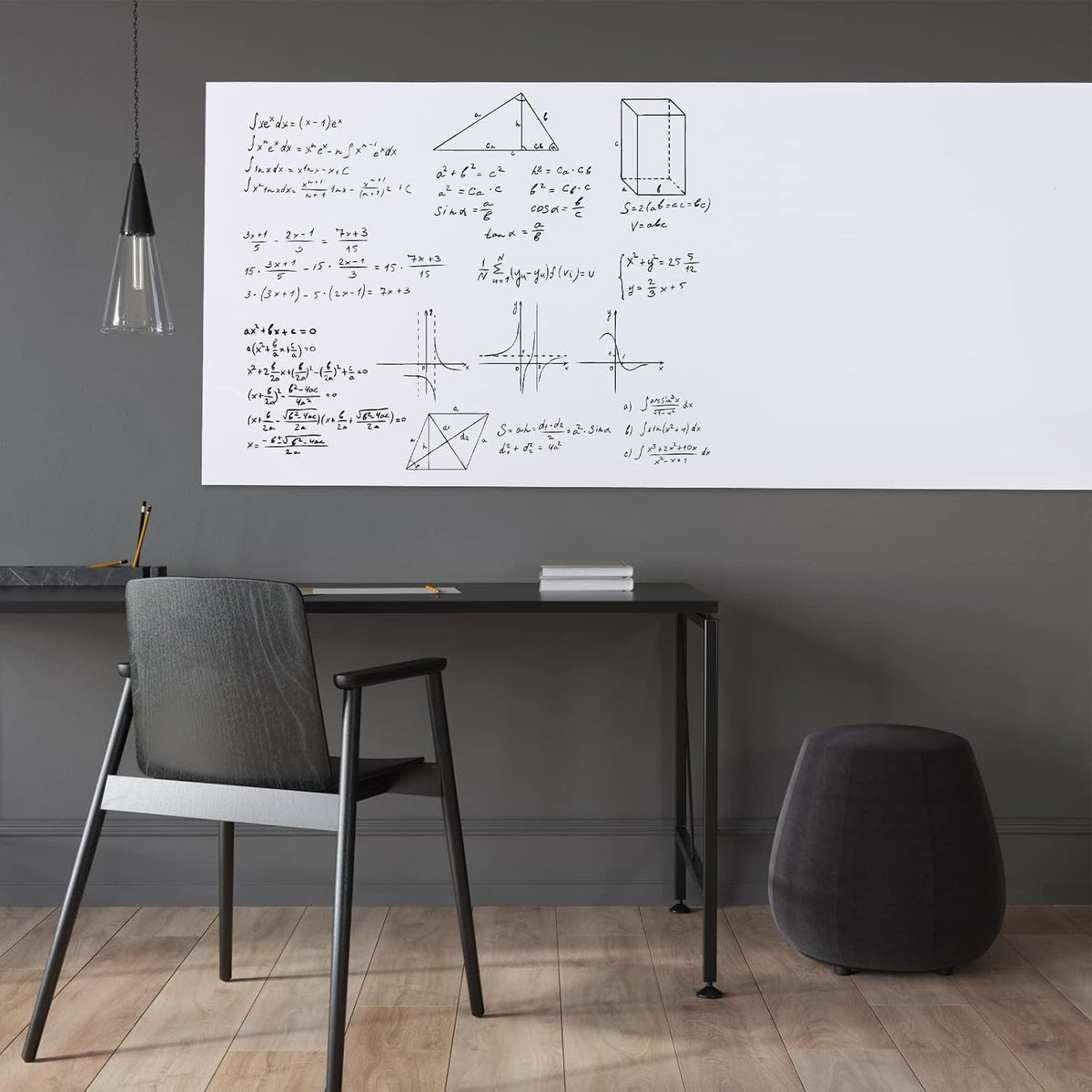 HAMIGAR White Board Dry Erase, 48" x 79" Peel and Stick Paper, No Ghosting