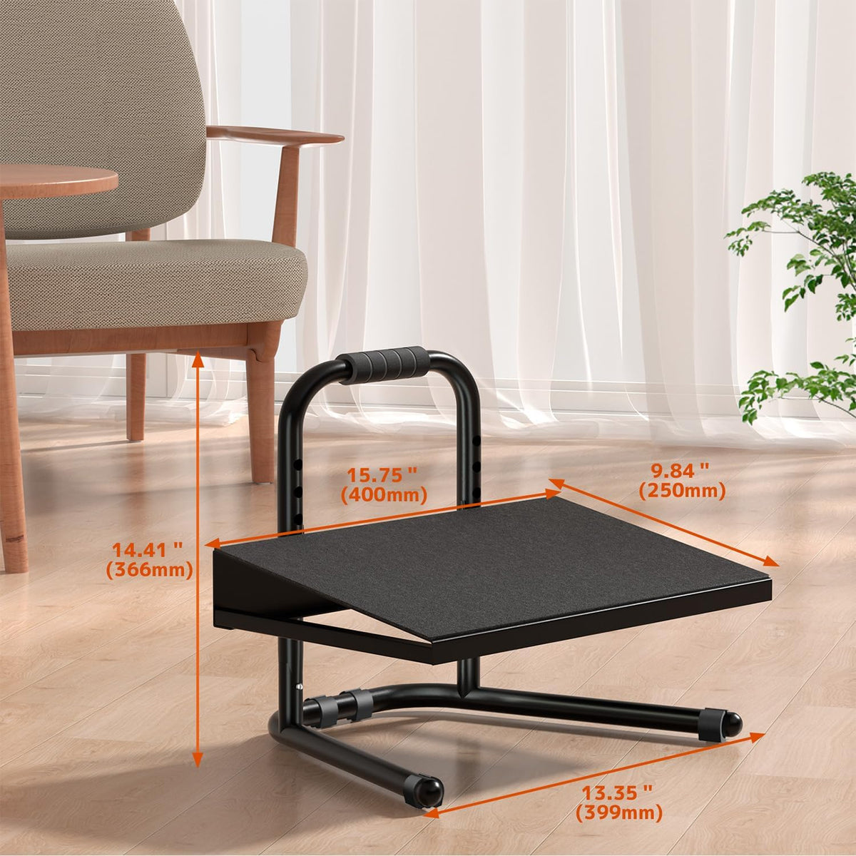 Height Adjustable Under Desk Foot Rest with Soft Grip Handle