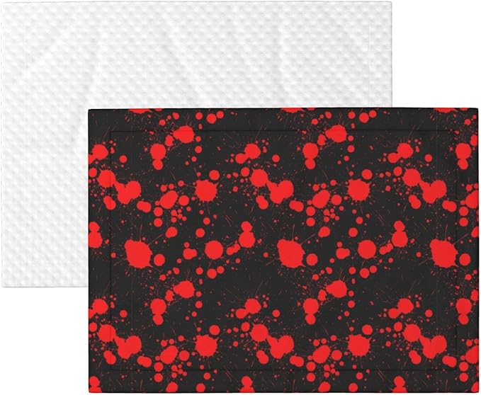 Pet Blanket for Travel and Home, Classic Horror Blood Splatter Black, Reversible Plush Dot Design with Soft Grip Texture on One Side Perfect for Car Seats Moving Vehicles