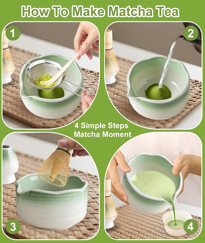 JBER Matcha Set, Whisk 100 Prongs, Sifter